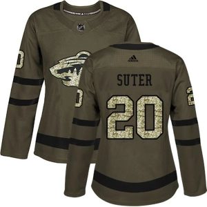 Damen Minnesota Wild Trikot Ryan Suter 20 Camo Grün Authentic